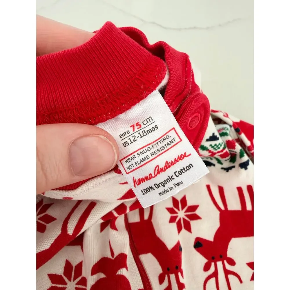 Hanna Andersson Christmas 'Oh Deer' Organic Cotton Baby Sleeper 75